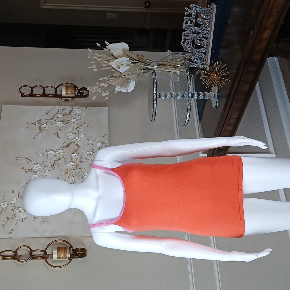 Victoria's Secret Pink Orange and Pink Women's Tank Top. Size M/L